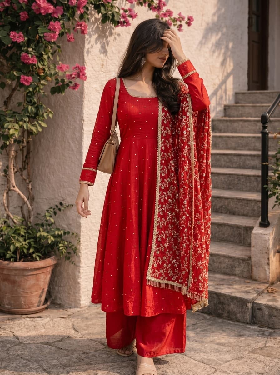 Red Kurta Palazzo